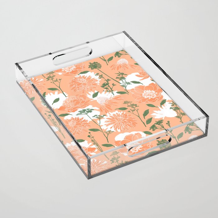 Modern floral blooms PGM7 Acrylic Tray Gallery Image 1