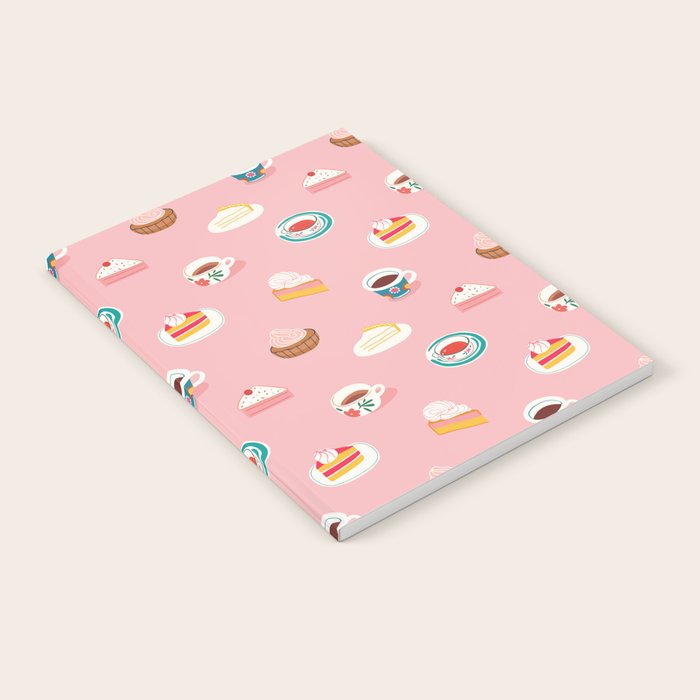 Vintage sweet dessert tea food art pattern Notebook Gallery Image 1