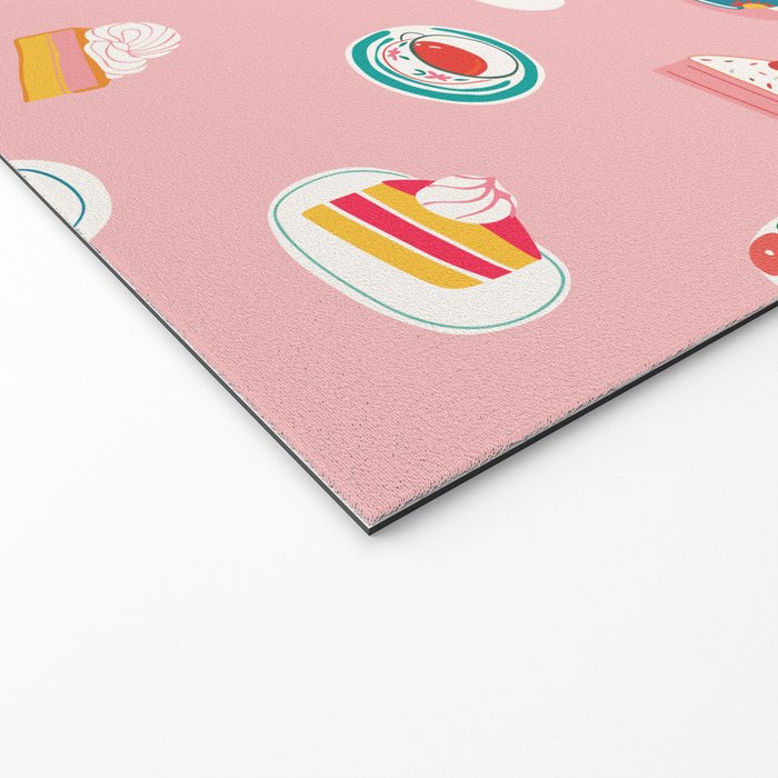 Vintage sweet dessert tea food art pattern Welcome Mat Gallery Image 2