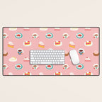 Vintage sweet dessert tea food art pattern Desk Mat Gallery Image 1