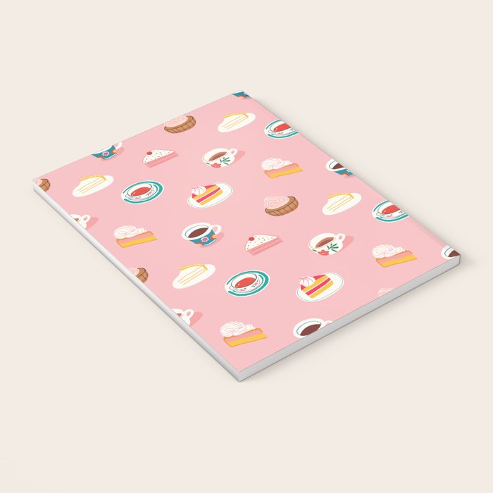 Vintage sweet dessert tea food art pattern Notebook Gallery Image 3