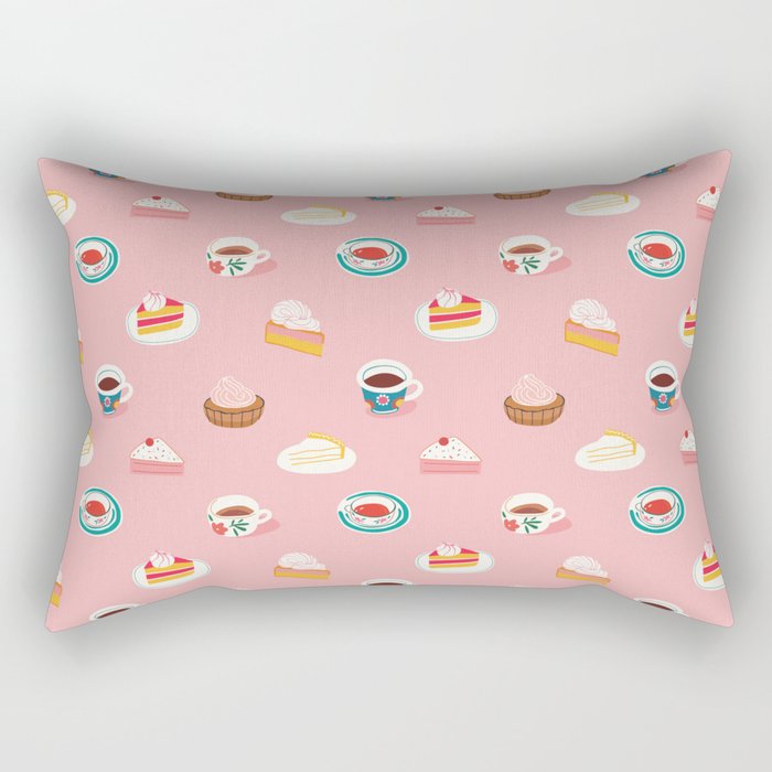 Vintage sweet dessert tea food art pattern Rectangular Pillow Gallery Image 2