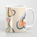 Self Love, Abstract Bohemian Woman Line Art, Feminism Boho Eclectic Beach Summer Sunny Reader Coffee Mug Gallery Image 1