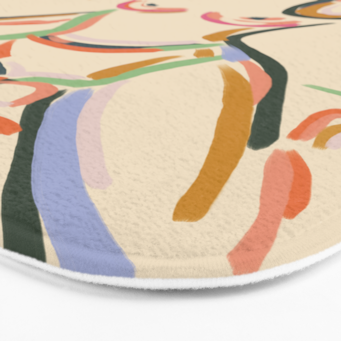 Self Love, Abstract Bohemian Woman Line Art, Feminism Boho Eclectic Beach Summer Sunny Reader Bath Mat Gallery Image 3