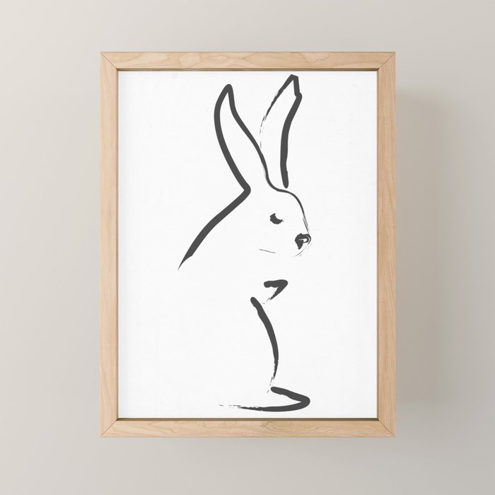 Zen Snow Bunny Mini Art Print Gallery Image 1