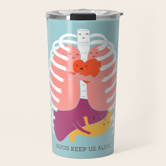 Hugs keep us alive Travel Mug Gallery Image 1
