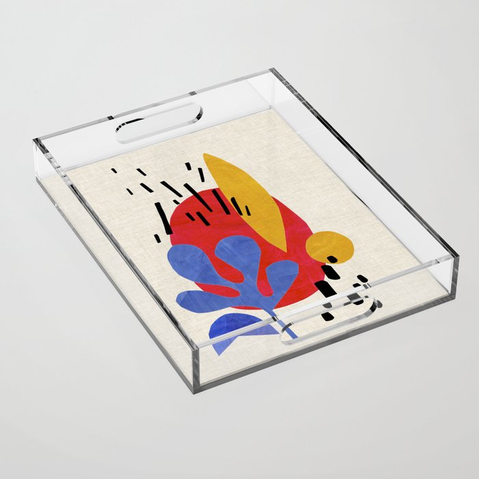 Blue Leaf Willow Acrylic Tray Gallery Image 1