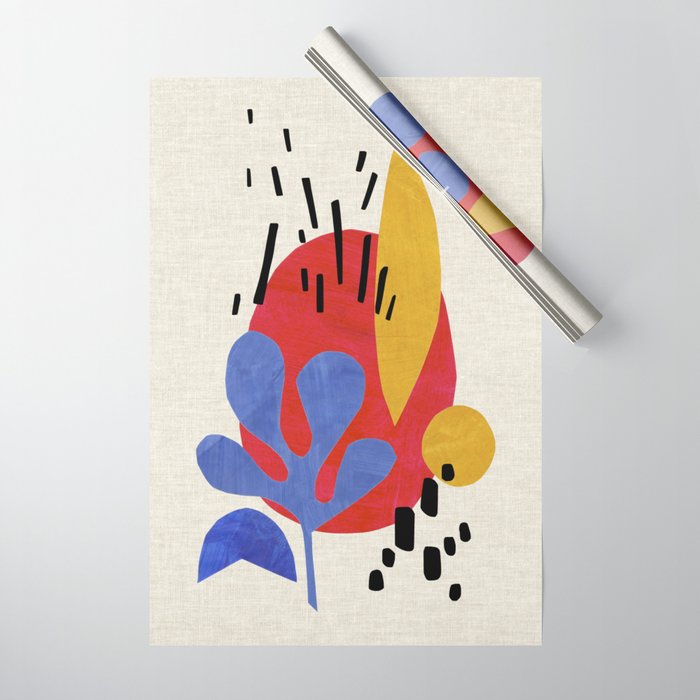 Blue Leaf Willow Wrapping Paper Gallery Image 1