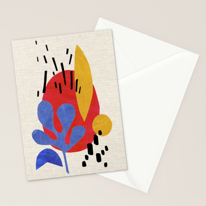 Blue Leaf Willow Stationery Card Gallery Image 2
