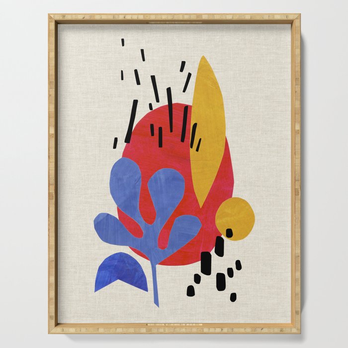 Blue Leaf Willow Serving Tray Gallery Image 1