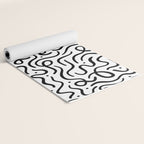 Fun black line doodle art pattern Yoga Mat Gallery Image 2