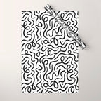 Fun black line doodle art pattern Wrapping Paper Gallery Image 1