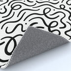 Fun black line doodle art pattern Rug Gallery Image 4