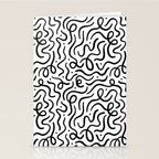 Fun black line doodle art pattern Stationery Card Gallery Image 2