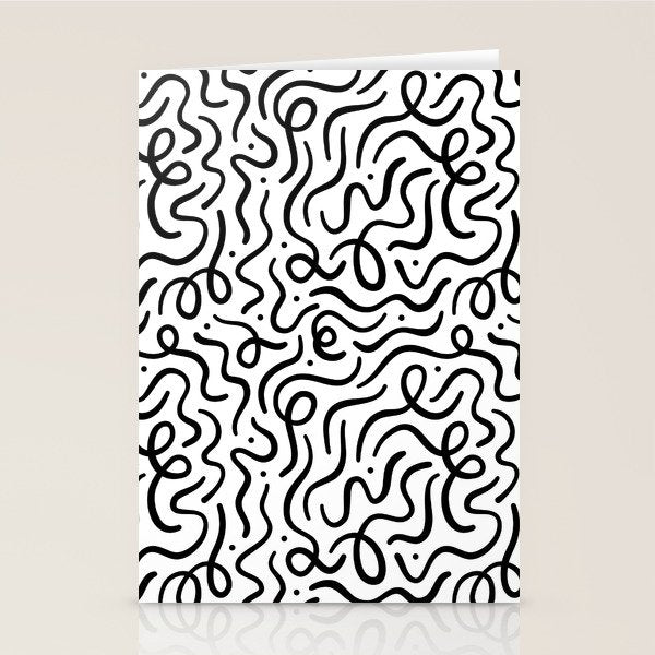 Fun black line doodle art pattern Stationery Card Gallery Image 2