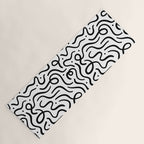 Fun black line doodle art pattern Yoga Mat Gallery Image 1