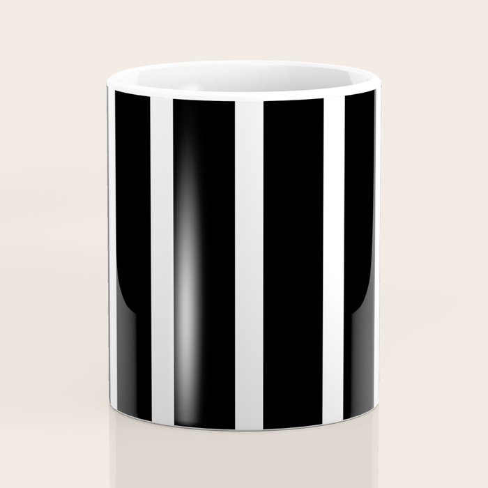 Bold Black And White Simple Stripes Elegant Minimalistic Style Coffee Mug Gallery Image 4