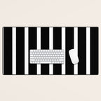 Bold Black And White Simple Stripes Elegant Minimalistic Style Desk Mat Gallery Image 1