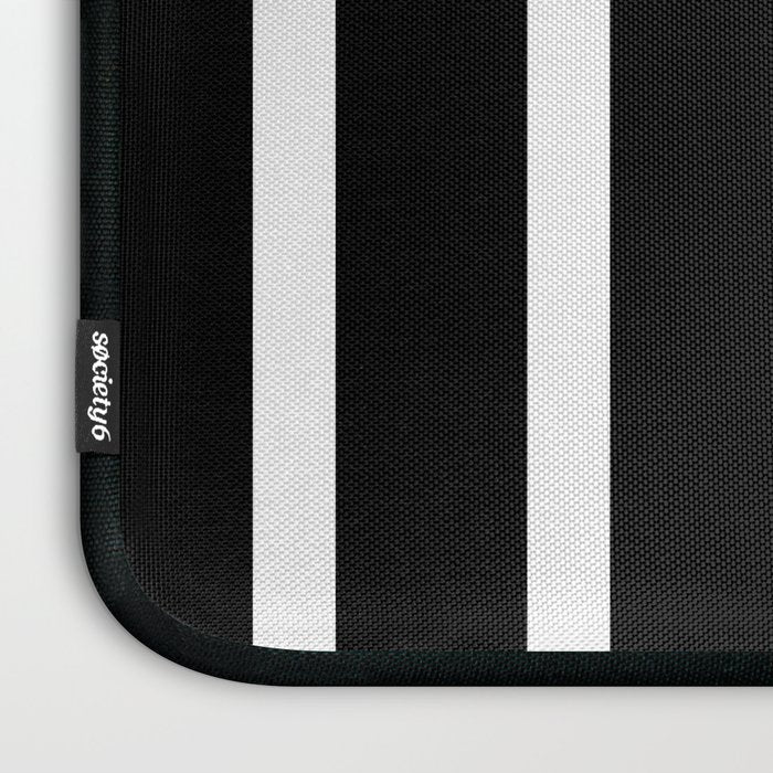 Bold Black And White Simple Stripes Elegant Minimalistic Style Laptop Sleeve Gallery Image 3