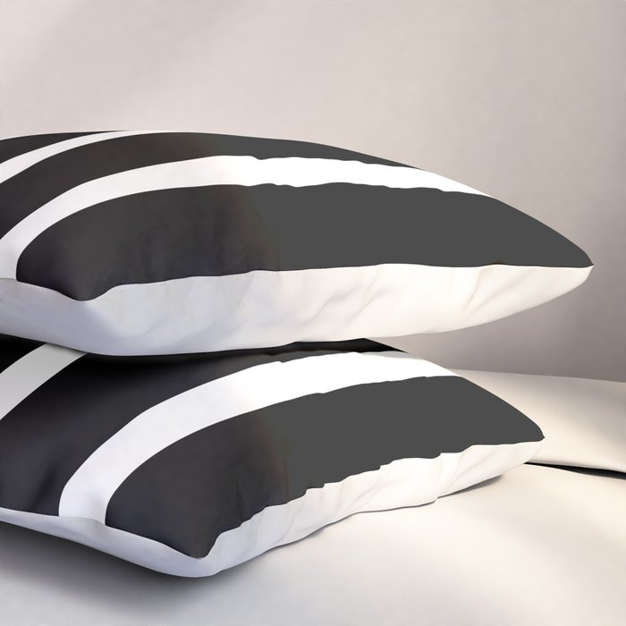 Bold Black And White Simple Stripes Elegant Minimalistic Style Pillow Sham Gallery Image 3