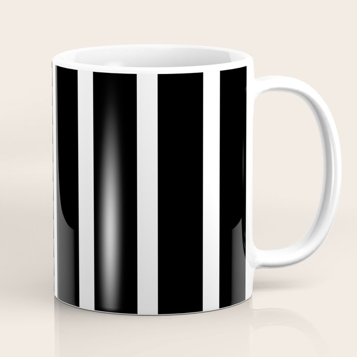 Bold Black And White Simple Stripes Elegant Minimalistic Style Coffee Mug Gallery Image 1