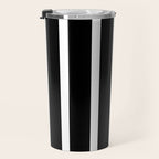 Bold Black And White Simple Stripes Elegant Minimalistic Style Travel Mug Gallery Image 3