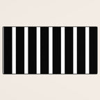 Bold Black And White Simple Stripes Elegant Minimalistic Style Desk Mat Gallery Image 3