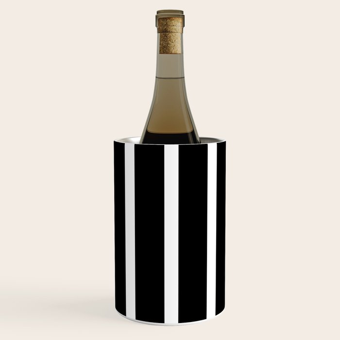 Bold Black And White Simple Stripes Elegant Minimalistic Style Wine Chiller Gallery Image 1