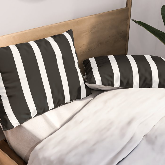 Bold Black And White Simple Stripes Elegant Minimalistic Style Pillow Sham Gallery Image 2