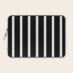 Bold Black And White Simple Stripes Elegant Minimalistic Style Laptop Sleeve Gallery Image 1