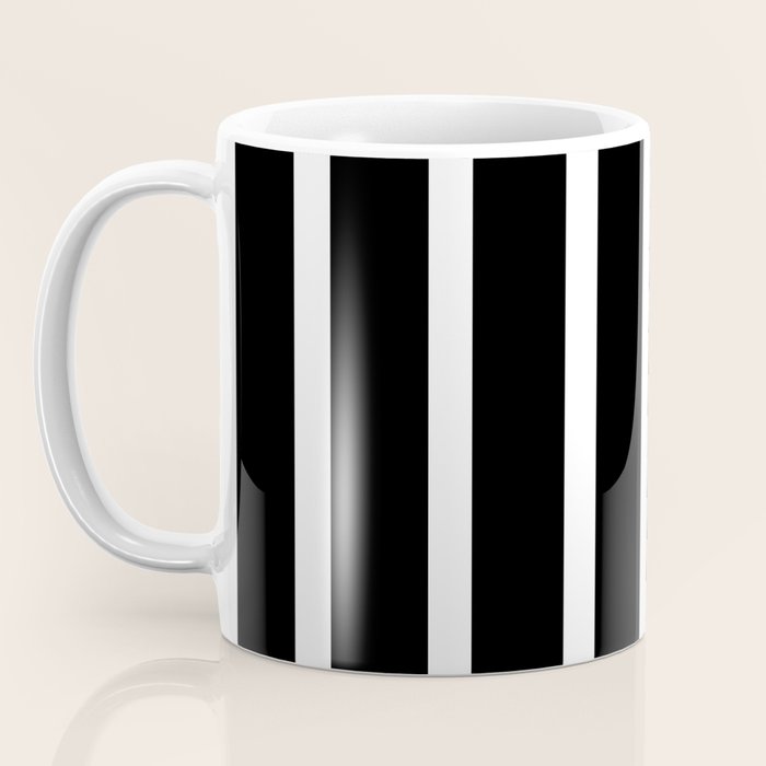 Bold Black And White Simple Stripes Elegant Minimalistic Style Coffee Mug Gallery Image 3