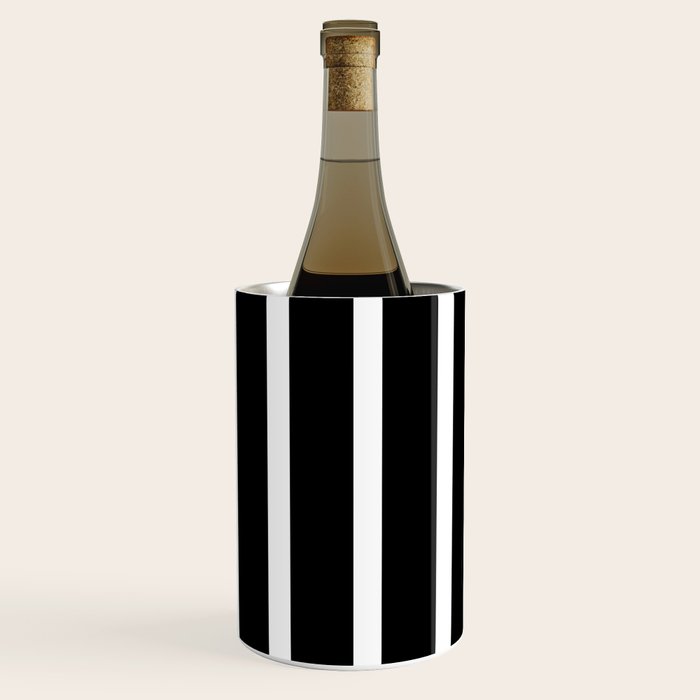 Bold Black And White Simple Stripes Elegant Minimalistic Style Wine Chiller Gallery Image 2