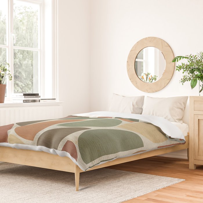 Mid-Century Canvas Geo Pattern Duvet Cover Gallery Image 2