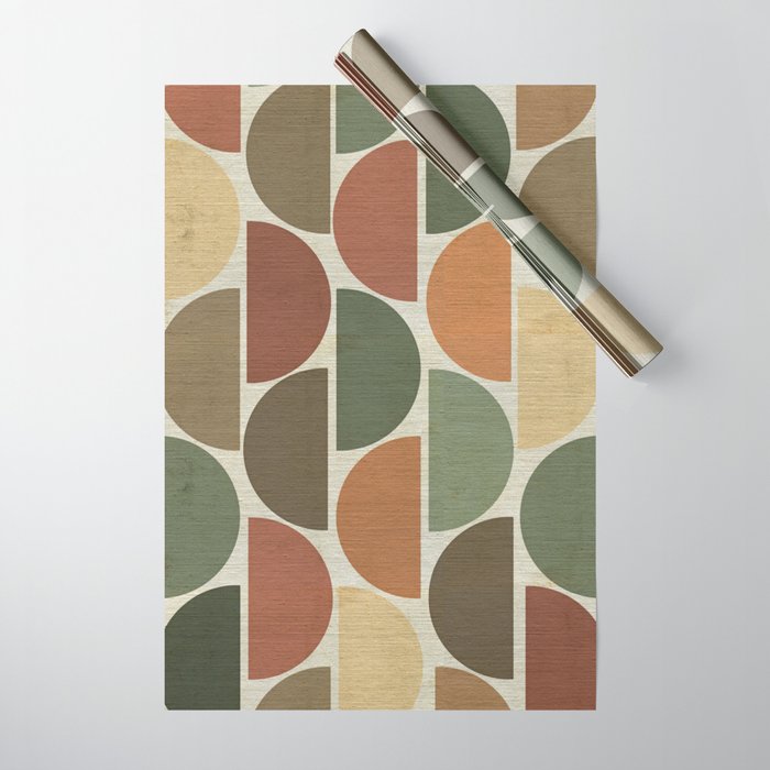 Mid-Century Canvas Geo Pattern Wrapping Paper Gallery Image 1