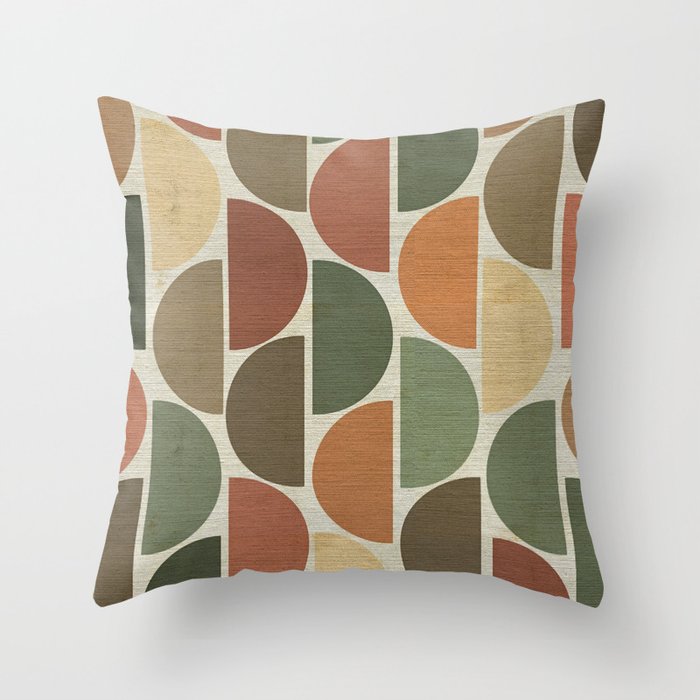 Mid-Century Canvas Geo Pattern Throw Pillow Gallery Image 1