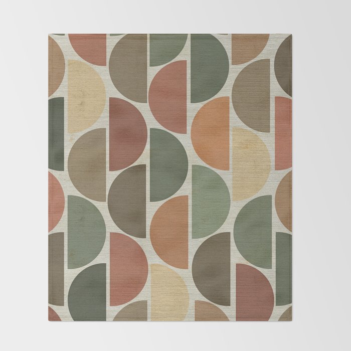 Mid-Century Canvas Geo Pattern Throw Blanket Gallery Image 2