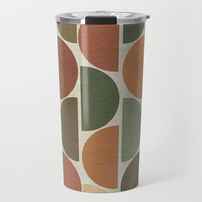 Mid-Century Canvas Geo Pattern Travel Mug Gallery Image 1