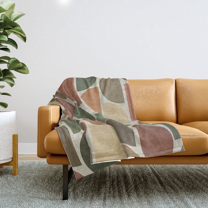 Mid-Century Canvas Geo Pattern Throw Blanket Gallery Image 1