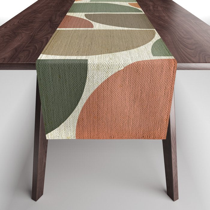 Mid-Century Canvas Geo Pattern Table Runner Gallery Image 1