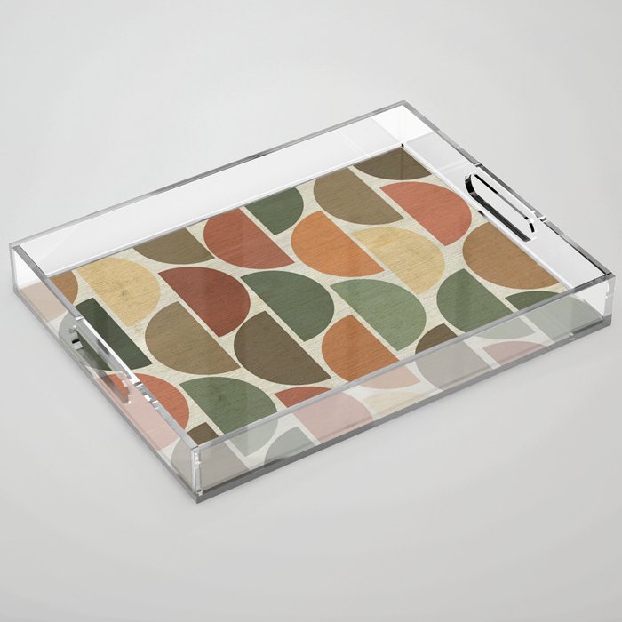 Mid-Century Canvas Geo Pattern Acrylic Tray Gallery Image 1