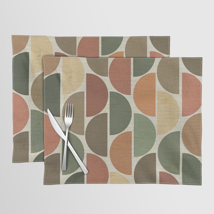 Mid-Century Canvas Geo Pattern Placemat Gallery Image 1