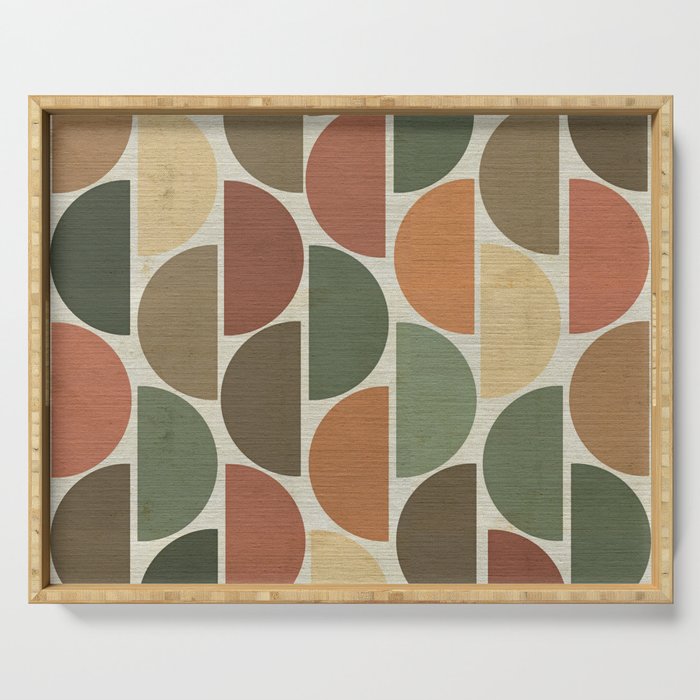 Mid-Century Canvas Geo Pattern Serving Tray Gallery Image 1