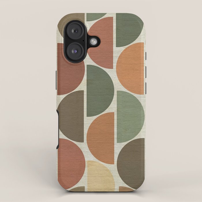 Mid-Century Canvas Geo Pattern iPhone Case Gallery Image 1