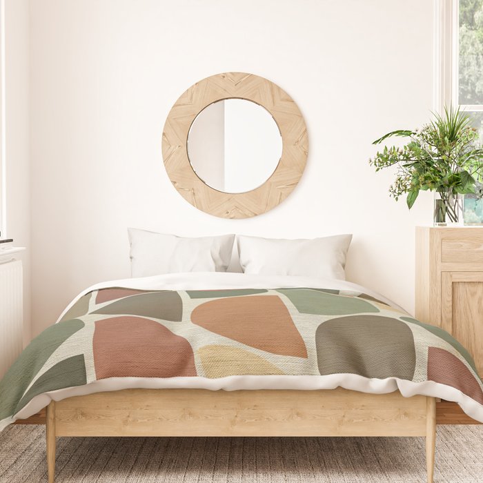 Mid-Century Canvas Geo Pattern Duvet Cover Gallery Image 3
