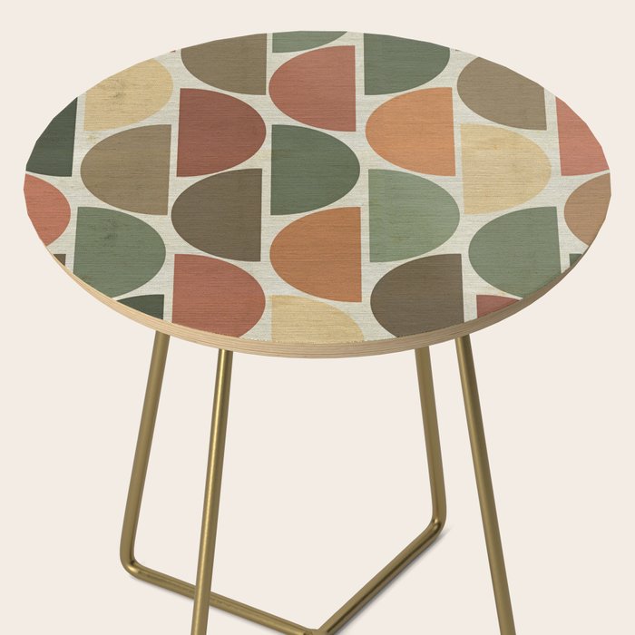 Mid-Century Canvas Geo Pattern Side Table Gallery Image 2