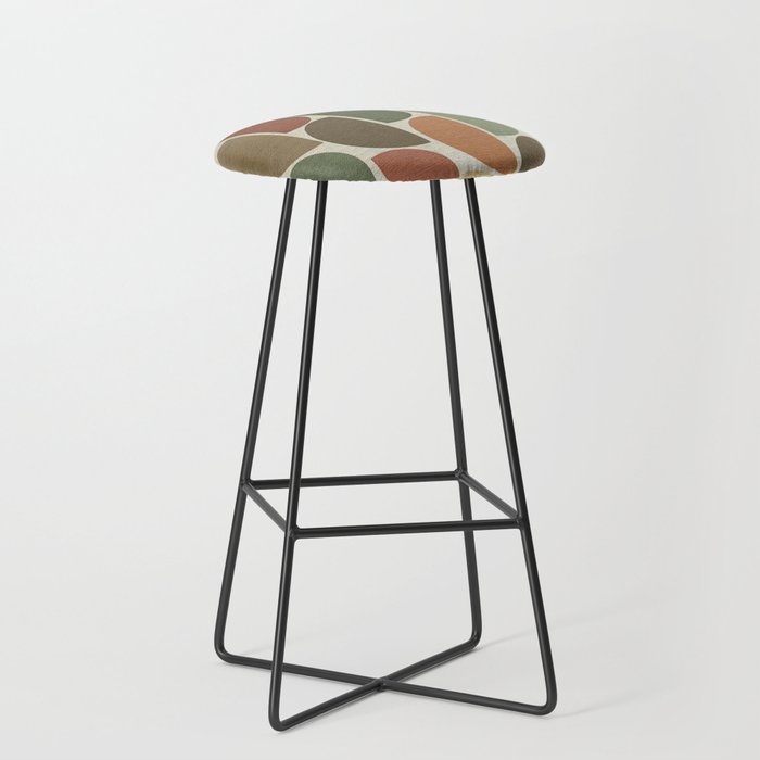 Mid-Century Canvas Geo Pattern Stool Gallery Image 1