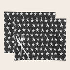 Star Pattern White On Black Placemat Gallery Image 1