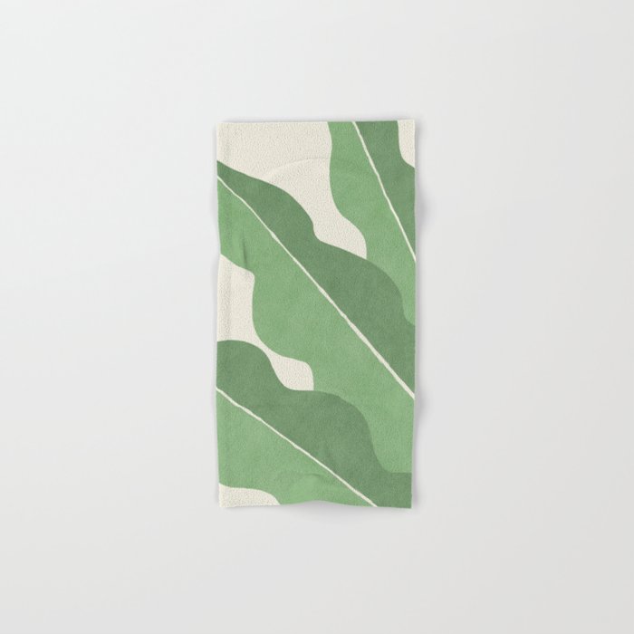 Color Block Abstract Leaf - Green Bath Towel Gallery Image 1