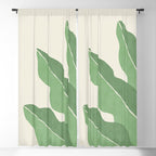 Color Block Abstract Leaf - Green Window Curtain Gallery Image 5