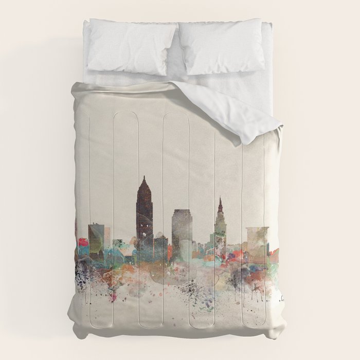 cleveland ohio skyline Comforter Gallery Image 6